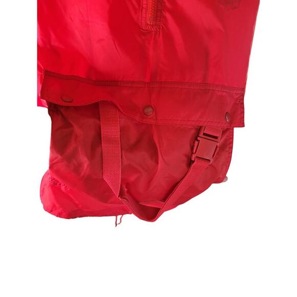 Totes Women Red Raincoat Hood Pocket Drawstring Hem Zip Front Sz L - Picture 6 of 8